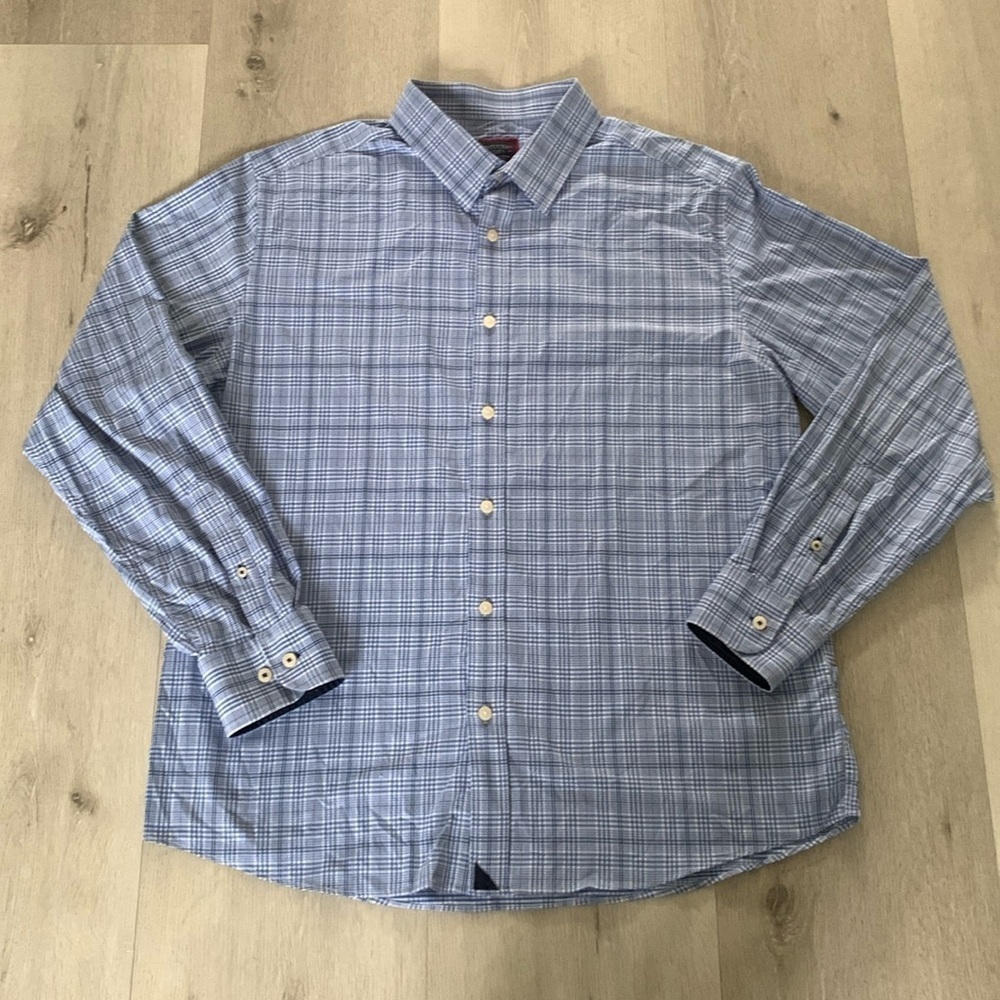 UNTUCKit X-Large‎ Slim Fit Blue Nylon Button Down Shirt